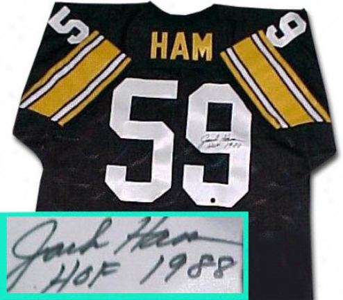 Jack Ham Pittsburgh Steelers Autographed Throwback Black Jersey With Hof 88