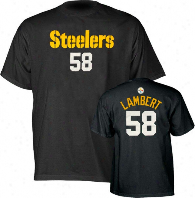 Jack Lambert Black Reebok Name And Number Pittsburgh Steelers T-shirt