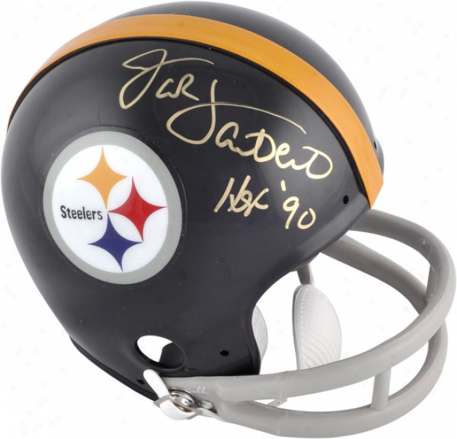 Jack Lambert Pittsbrugh Steelers Autographed Riddell Mini Helmet With Hof90