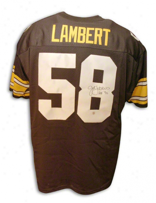Jack Lambert Pittsburgh Steelers Autographed Throwback Black Jersey With Hof Inscription
