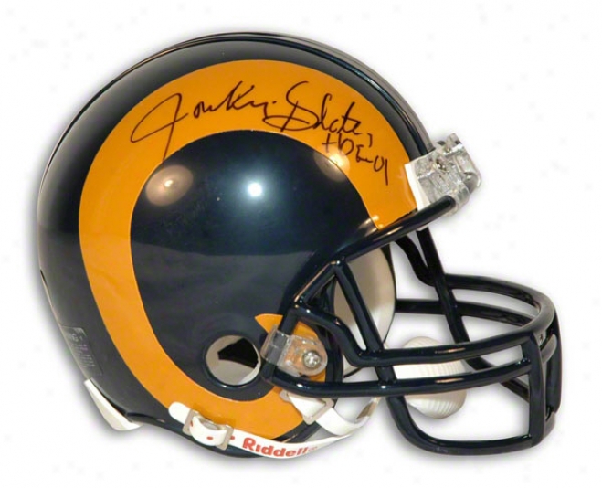 Jackie Slater Autographed Los Angeles Rams Mini Helmet Inscribed &quothof 01&quoot