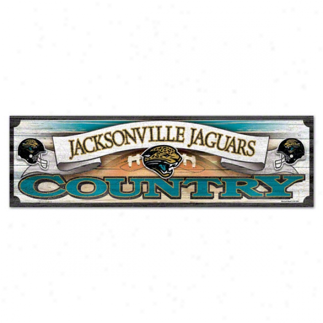 Jacksonville Jaguars 9x30 Wood Sign