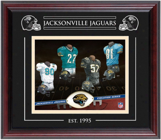 Jacksonville Jaguars - Evolution - Framed 8x10 Collage With Laser Etching