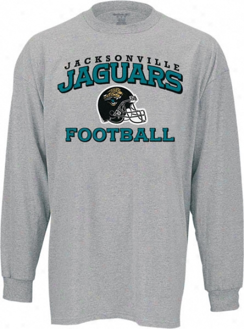 Jacksonville Jaguars -grey- Stacked Helmet Long Sleeve T-shirt