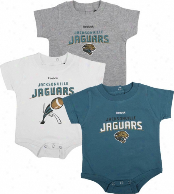 Jacksonville Jaguars Newborn Boys 0-3 Month 3 Piece Bodysuit Set