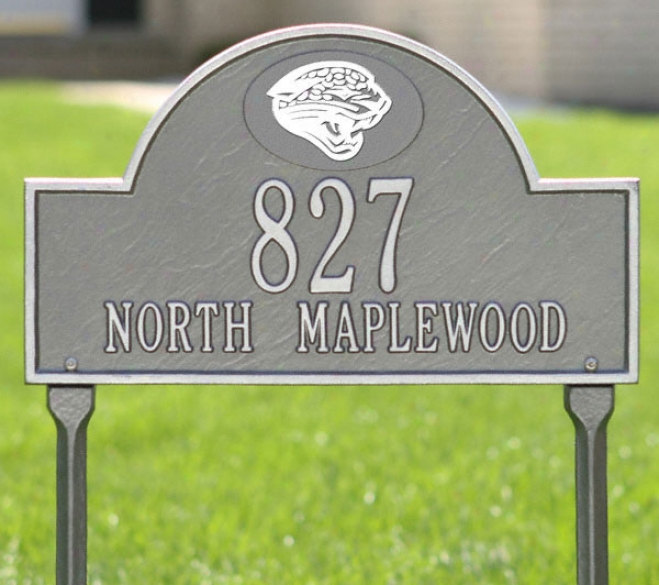 Jacksonville Jaguars Pewter And Silver Personalized Address Lawn Plaque