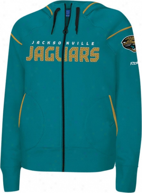 Jacksonville Jaguars -teal- Women's Dazzle Trim Hooded Sweatshirt