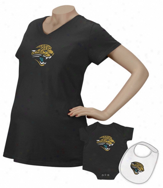 Jacksonville Jaguars Women's Logo Premier Too Mate5nity T-shirt/infant Set