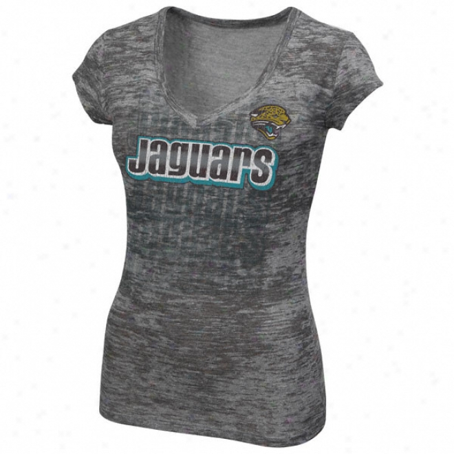 Jacksonville Jaguars Women's Pride Playing Tri-blend Burnout V-nrck Tee