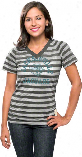 Jackaonville Jaguare Women's Retro Sport Burn Out Stripe T-shirt