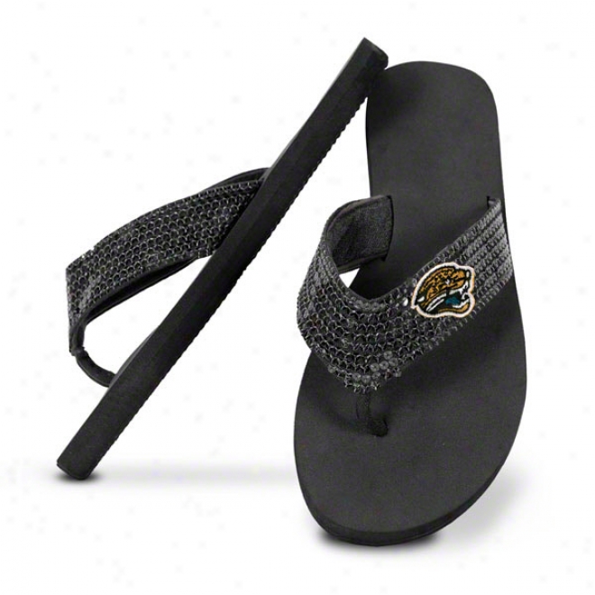 Jackslnville Jaguars Women's Sequin Strap Fip Flops