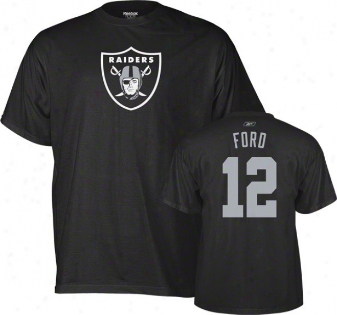 Jacoby Ford Oakland Raiders Black Reebok Name & Number T-shirt