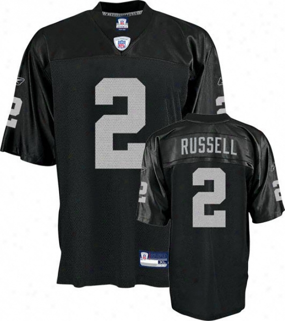 Jamarcus Russell Jersye: Reebok Black Autograph copy #2 Oakland Raiders Jersey