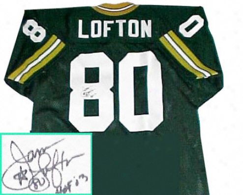 James Lofton Green Bay Packers Autographed Green Throwback Jersey With Hof 03 Inscription