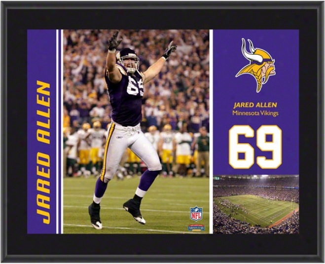 Jarod Allen Plaque  Details: Minnesota Vikings, Sublimated, 10x13, Nfl Plaque