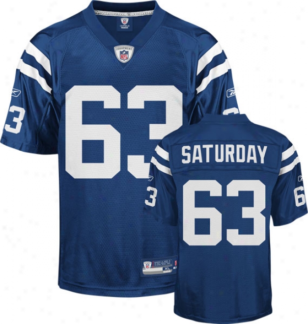 Jeff Saturday Jersey: Reebok Blue Replica #63 Indianapolis Colts Jersey