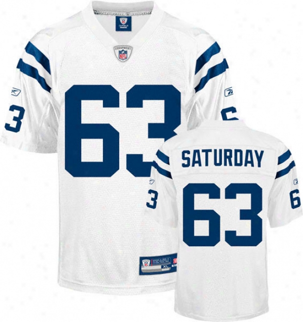 Jeff Saturday White Reebok Nfl Replica Indianapolis Colts Youth Jersey