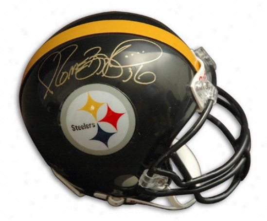 Jerome Bettis Autographed Pro-line Helmet  Details: Pittsburgh Steelers, Authentic Riddell Helmet