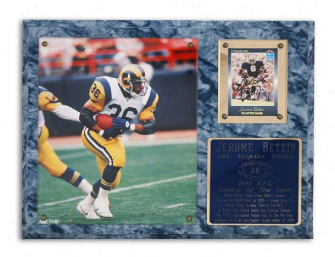 Jerome Bettis Los Angeles Rams 1993 Nfl Rookie Of The Year Plaque - Le Of 1429