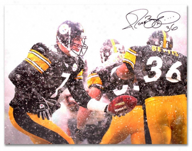 Jerome Bettis Pittsburgh Steelers - Snow Shot With Big Ben - Autographed 16x20 Photogrqph