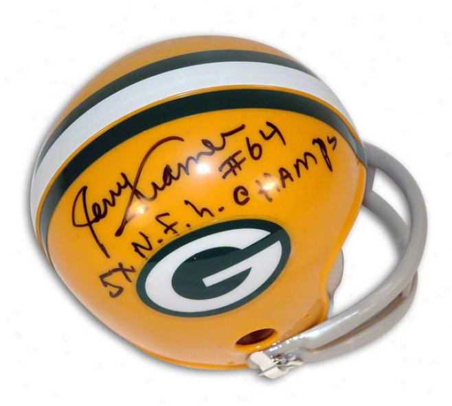 Jerry Kramer Autographed Green Bay Packers Mini Helm Inscribed &quot5x Nfl Champs&quot