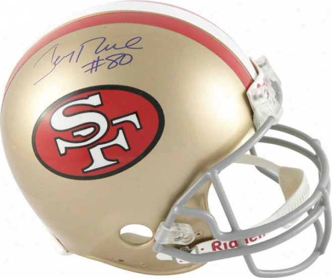 Jerry Rice Autographed Pro-line Helmet  Details: San Francisdo 49ers, Throwback Helmet, Trustworthy Riddell Helmet