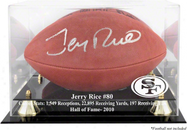 Jerry Rice San Francisco 49ers 2010 Hall Of Fame Golden Classic Football Case And Mirror Back