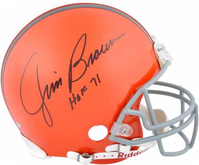 Jim Brown Autographed Pro-line Helmet  Details: Cleveland Browns,throwback, Authentic Riddell Helmet, Hof71