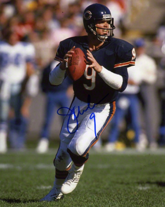 Jim Mcmahon Autographed 8x10 Photograpy  Details: Chicago Bears, Looking To Pase