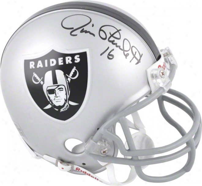 Jim Plunkett Oakland Raiders Autograph3d Riddell Mini Helmet