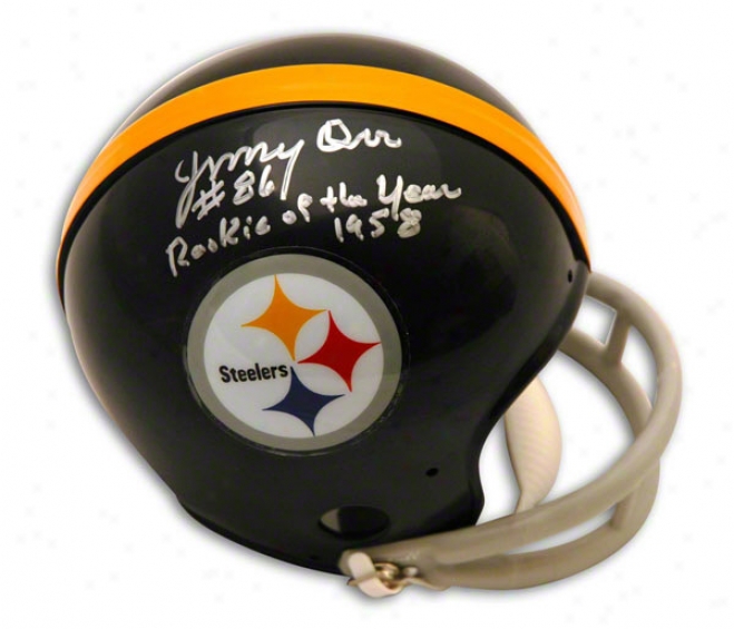 Jimmy Orr Autographed Pittsburgh Steelers Mini Helm Inscribed Rookie Of The Year 1958