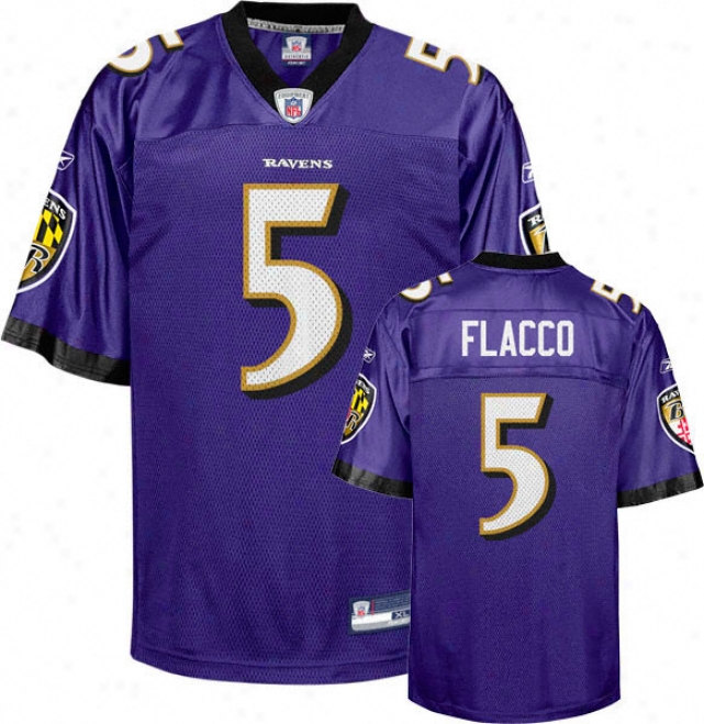 Joe Flacco Purple Reebok Nfl Baltimore Ravens Kids 4-7 Jersey