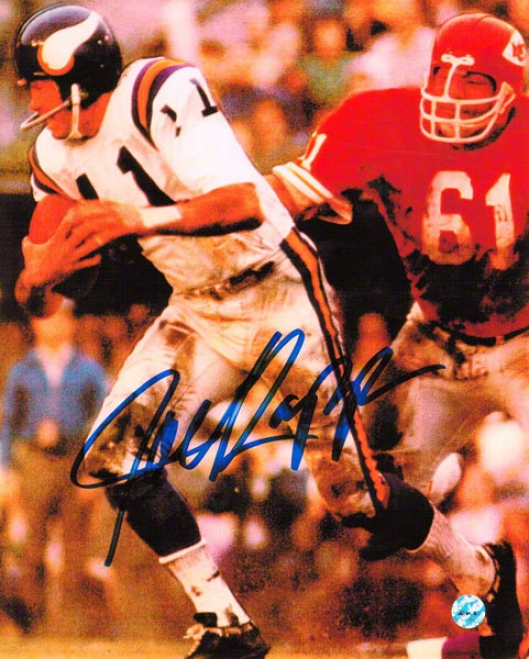 Joe Kapp Minnesota Vikings Autographed 8x10 Lithograph Vs Chiefs