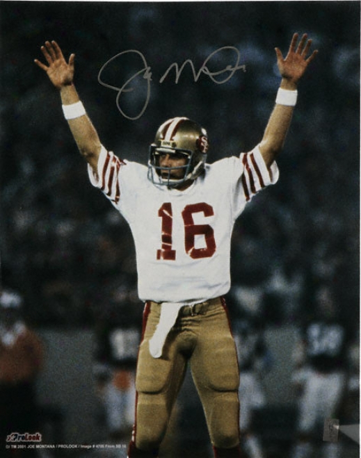 Joe Montana San Francisco 49ers - Arms In Air - Autographed 16x20 Photograph