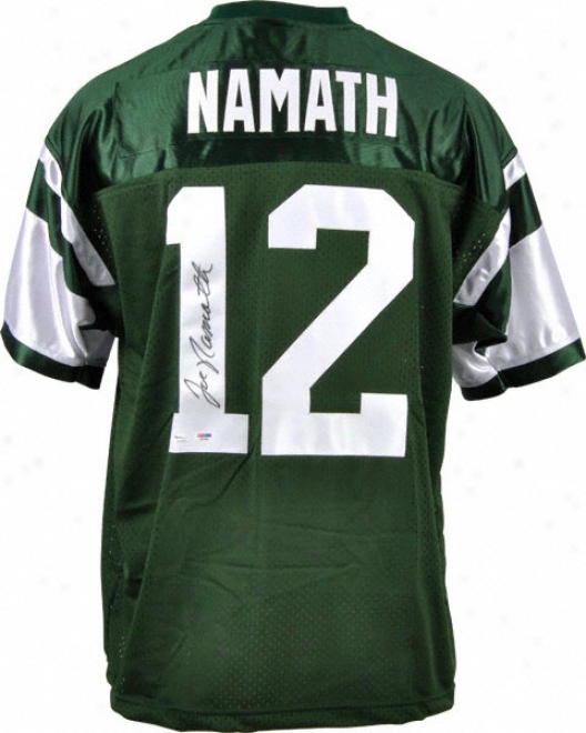 Joe Namath Autographed Jersey  Details: Green, Custom