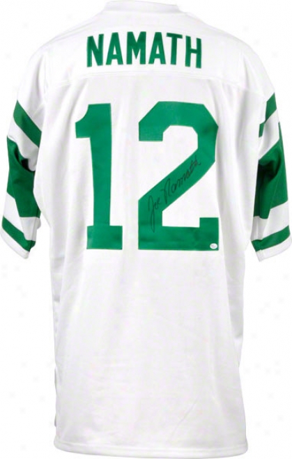 Joe Namath New York Jets Autographed Super Bowl Iii 1969 Jets Patch Mitchell And Ness Throwback Jersey