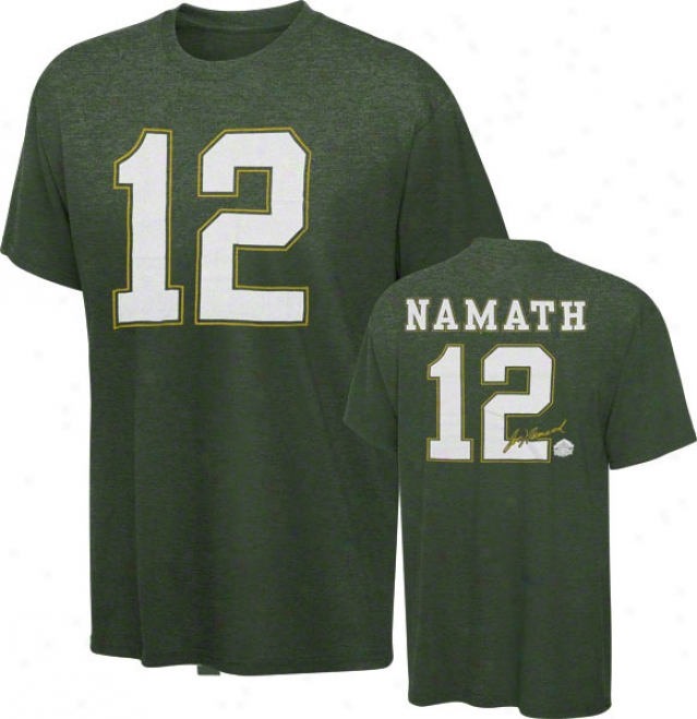 Joe Namath New York Jets Green Hall Of Fame Name & Number Tee