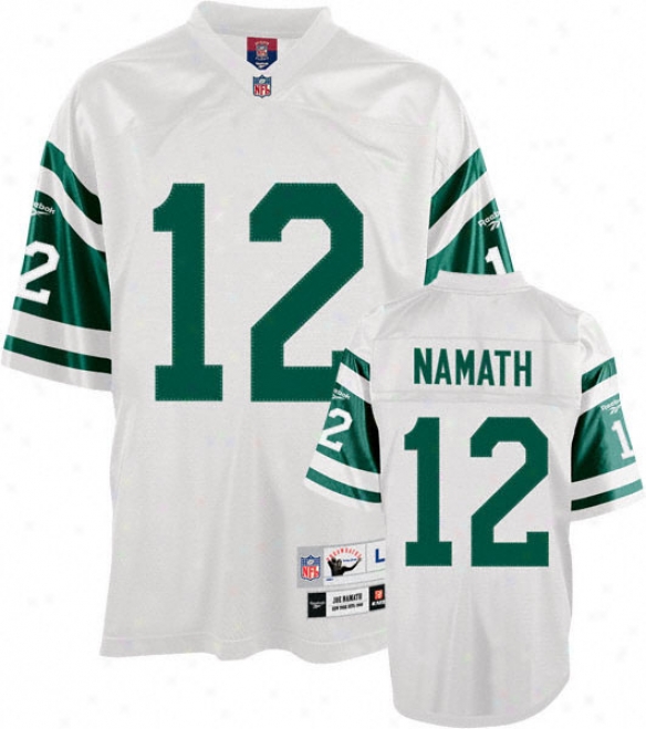 JoeN amath White Reebok Nfl Eqt Replithentic 1968 Throwback Youth New York Jets Jersey