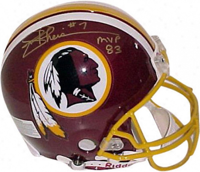 Joe Theismann Washingon Redskins Autographed Pro Helmet With 83 Mvp Inscription