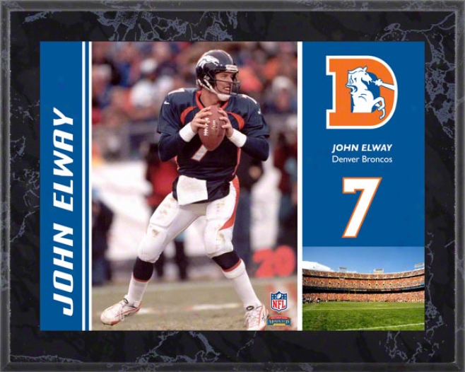 John Elway 8x10 Marble Color Player Plaque