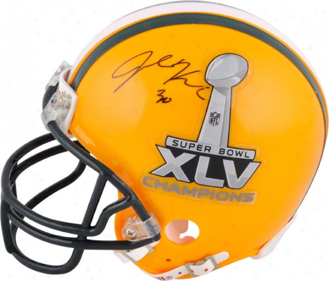 John Kuhn Autographed Mini Helmet  Details: Half Sb Xlv Half Green Bay Pwckers