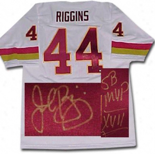 John Rigglns Washington Redskins Autographed Throwback White Jersey