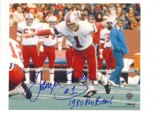 John Smith Autographed New England Patriots 8x10 Photo Inscribed &quot1980 Pro Bowl&quot