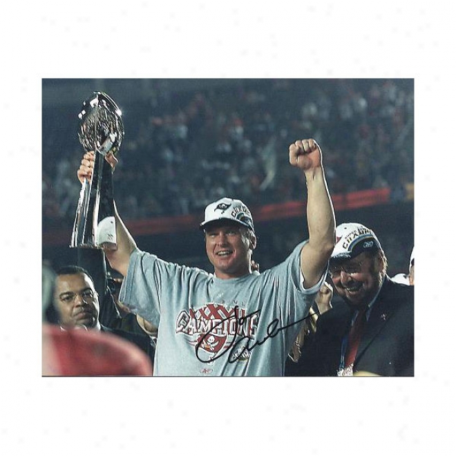 Jon Grufen Autographed Tampa Bark at Buccaneers 8x10 Photo Super Bowl 37 Champs