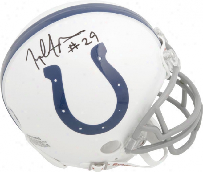 Joseph Addai Indianapolis Colts Autographed Mini Helm