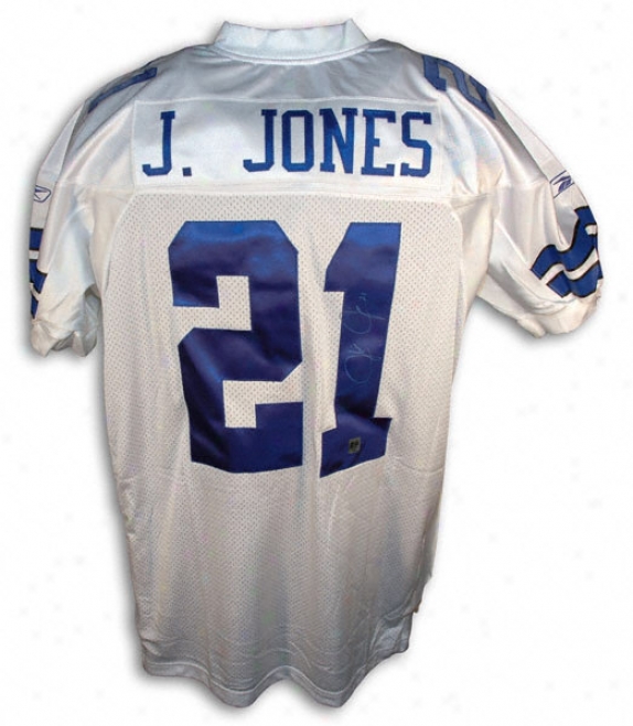 Julius Jones Dallas Cowboys Autographed White Reebok Authentic Jersey
