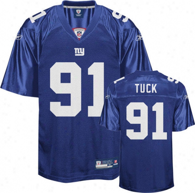 Justin Tuck Jersey: Reebok Blue Replica #91 New York Giants Jersey