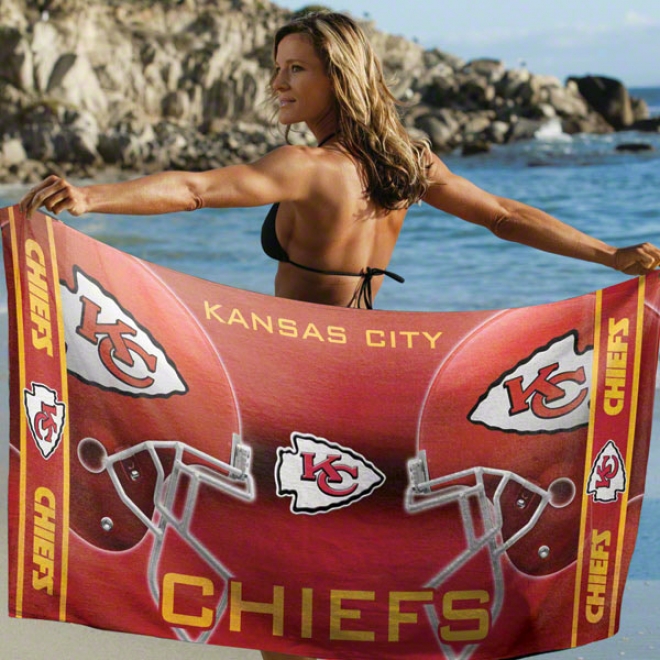 Kansas City Chiefs Beach Towel: 30x60 Fiber Reactive