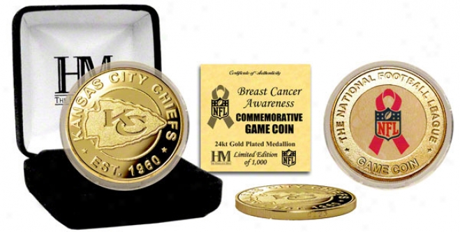 Kansaa City Chi3fs Breast Cancer Awareness 24kt Gold Game Coin