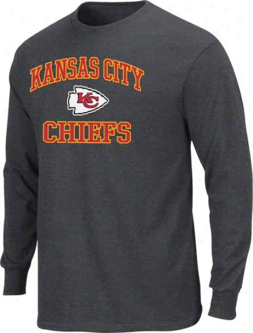 Kansas City Chiefs Charcoal Heart And Solu Ii Long Sleeve T-shirt